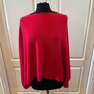 La Fiorentina Vibrant Red Poncho